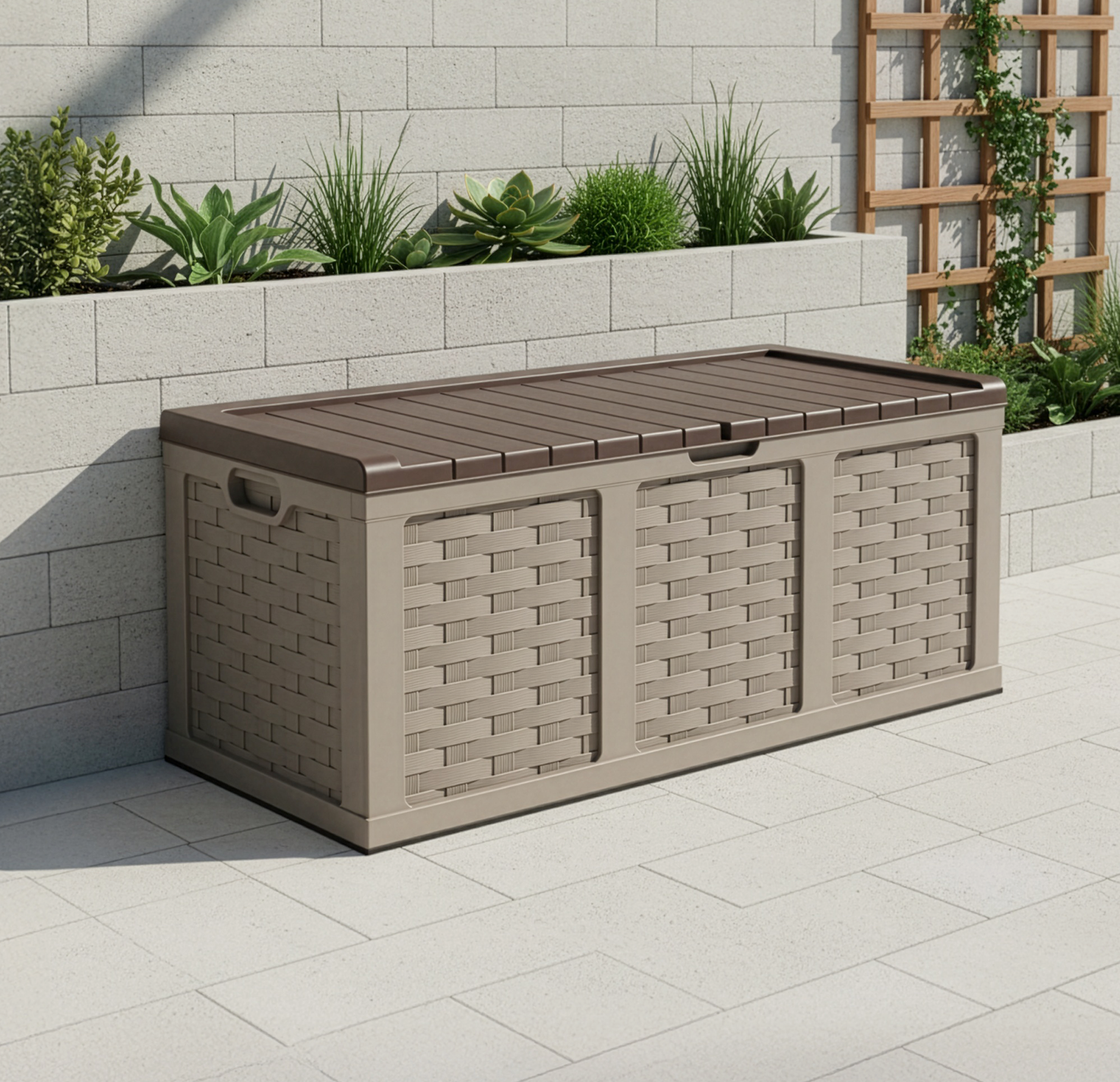 extra large plastic planter boxes Extra Large Rattan Style Storage Box – Starplast