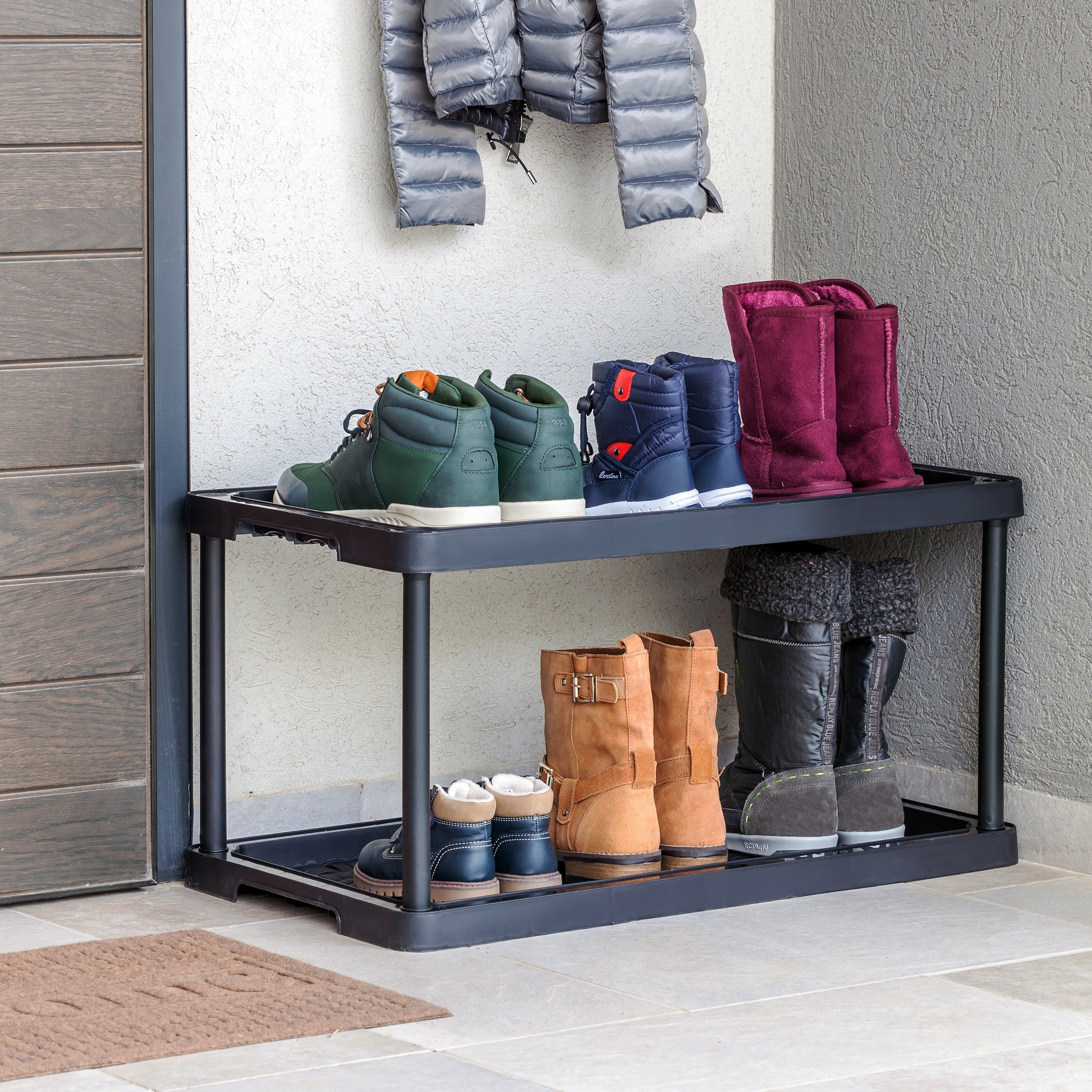 Boot-Tray Heavy Duty Rubber Mat with Lip Waterproof Shoe Mat Tray for  Entryway Indoor Multi Use Catch All Trays Entryway Shoe Storage Shoe  Organizer