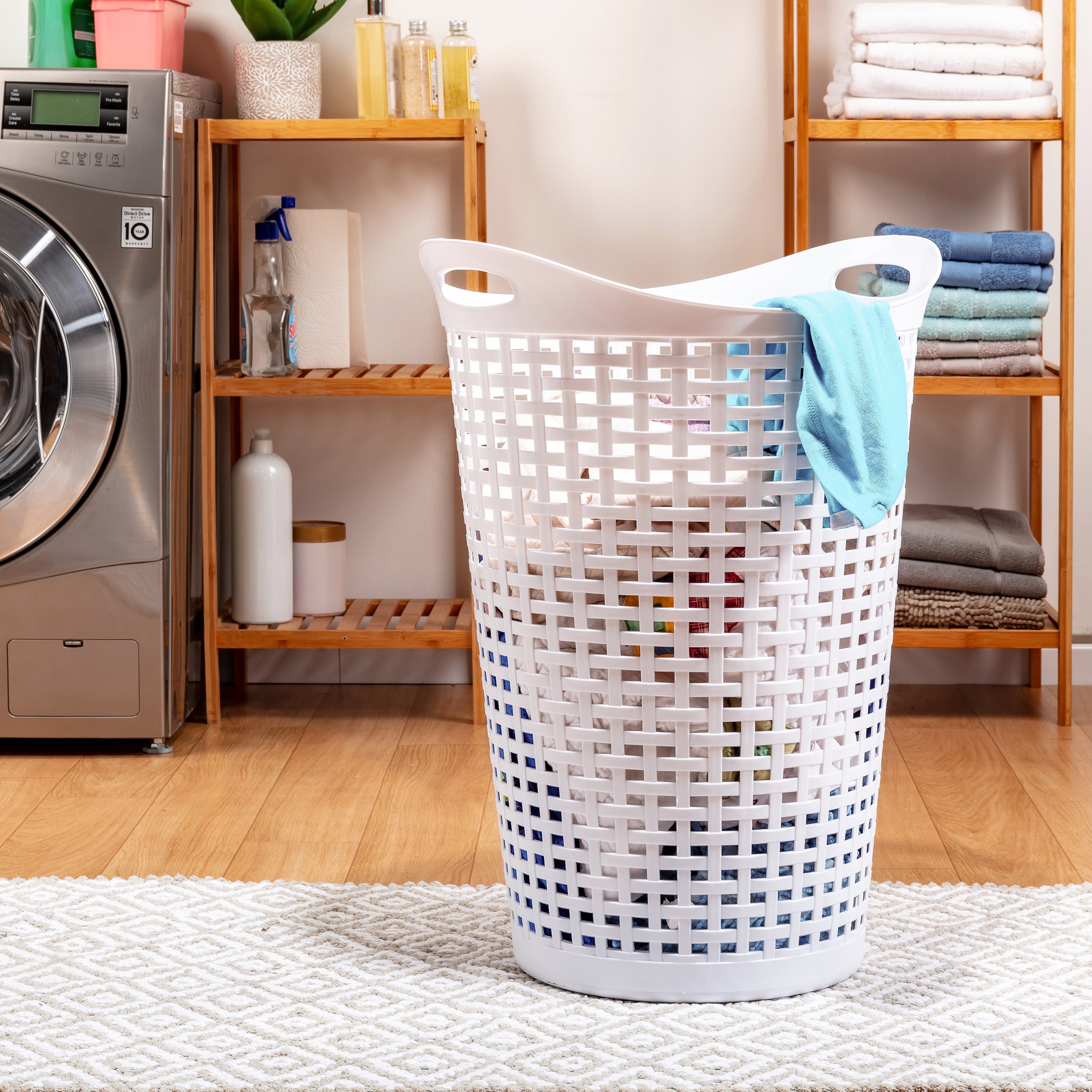 Flex Round Wicker Style Laundry Basket – Starplast